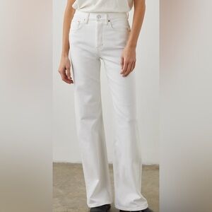 Cream Wide Leg Jeans